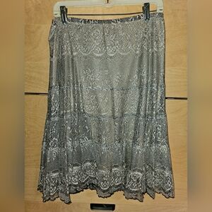 Metallic lace skirt